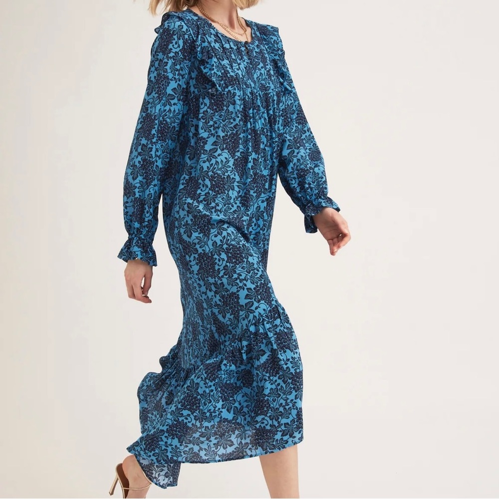 Floral Blue Midi Dress